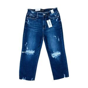 Judy Blue High-Rise Dark Wash Cropped Wide Leg Jeans - Size 7 / 28